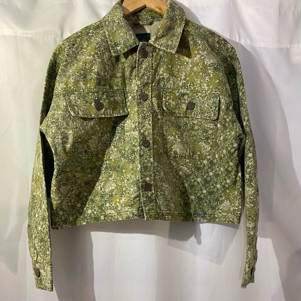 wild fable floral croped canvas jacket